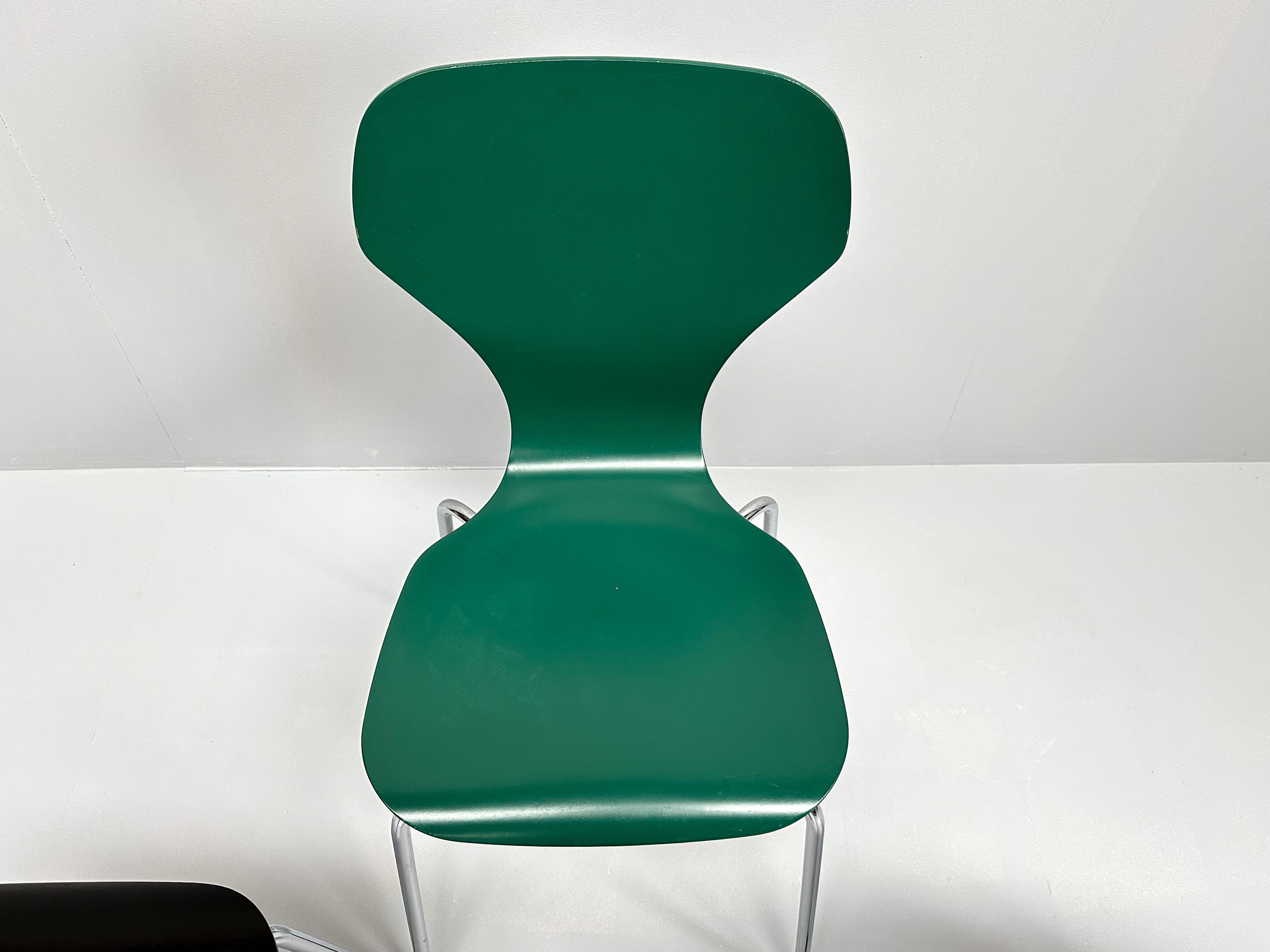 Vintage Satz von 3 dänischen modernen Stühlen von Phoenix, Dänemark 1990er Jahre. (Metall) im Angebot