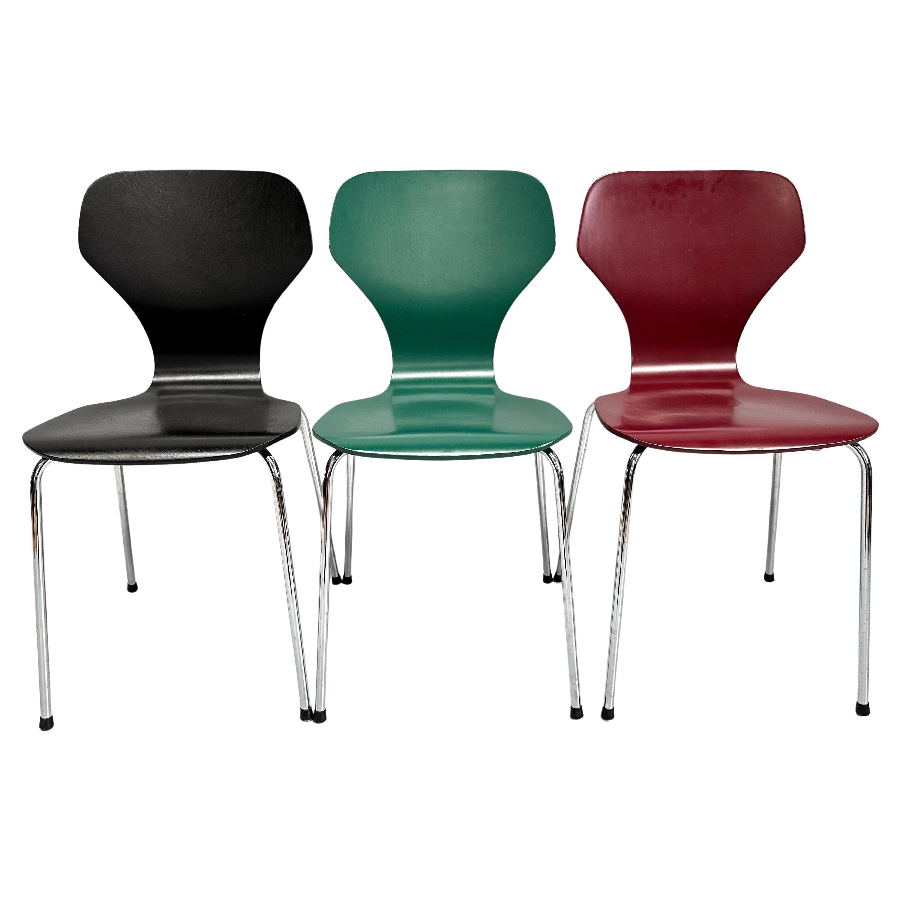 Vintage Satz von 3 dänischen modernen Stühlen von Phoenix, Dänemark 1990er Jahre. im Angebot