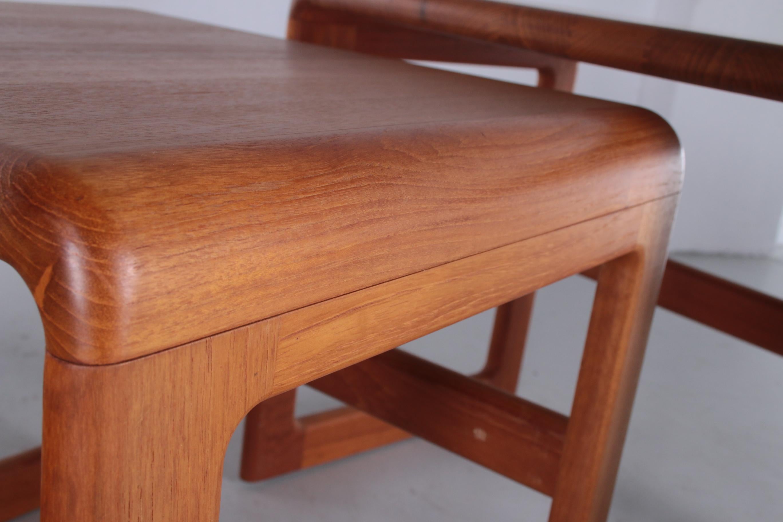 Vintage Set of 3 Dyrlund Side Tables Solid Wood, 1960 5