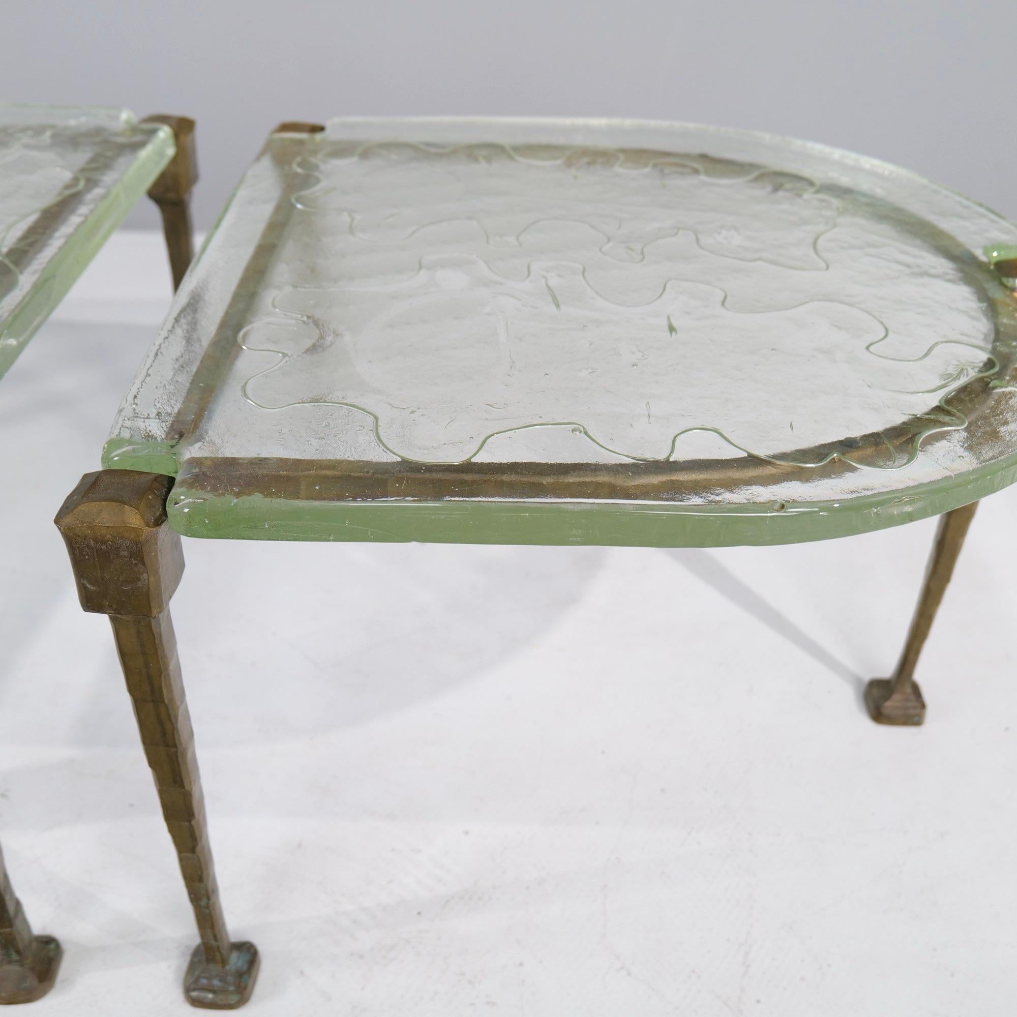 vintage set forged bronzed tables attributed Lothar Klute 1980's Germany In Good Condition In Saarbrücken, SL