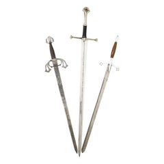 Vintage Set of 3 Two-Handed Claymore Swords, 20th Century