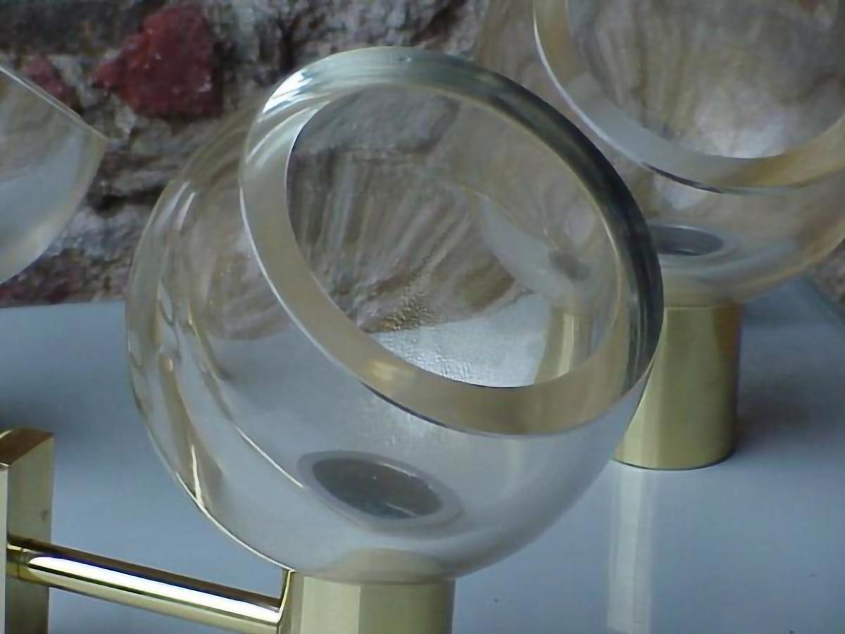 Ensemble vintage de 3 lampes murales avec inclusions d'or Seguso Flavio Poli, Italie, 1960 en vente 4