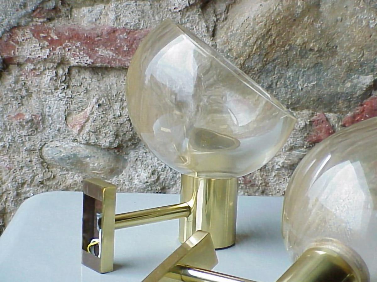 Vintage Set of 3 Wall Lamp Gold Inclusion Seguso Flavio Poli, Italy, 1960 In Excellent Condition For Sale In Biella, IT