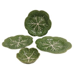 Vintage Set of '4' Cabbage Green Plates