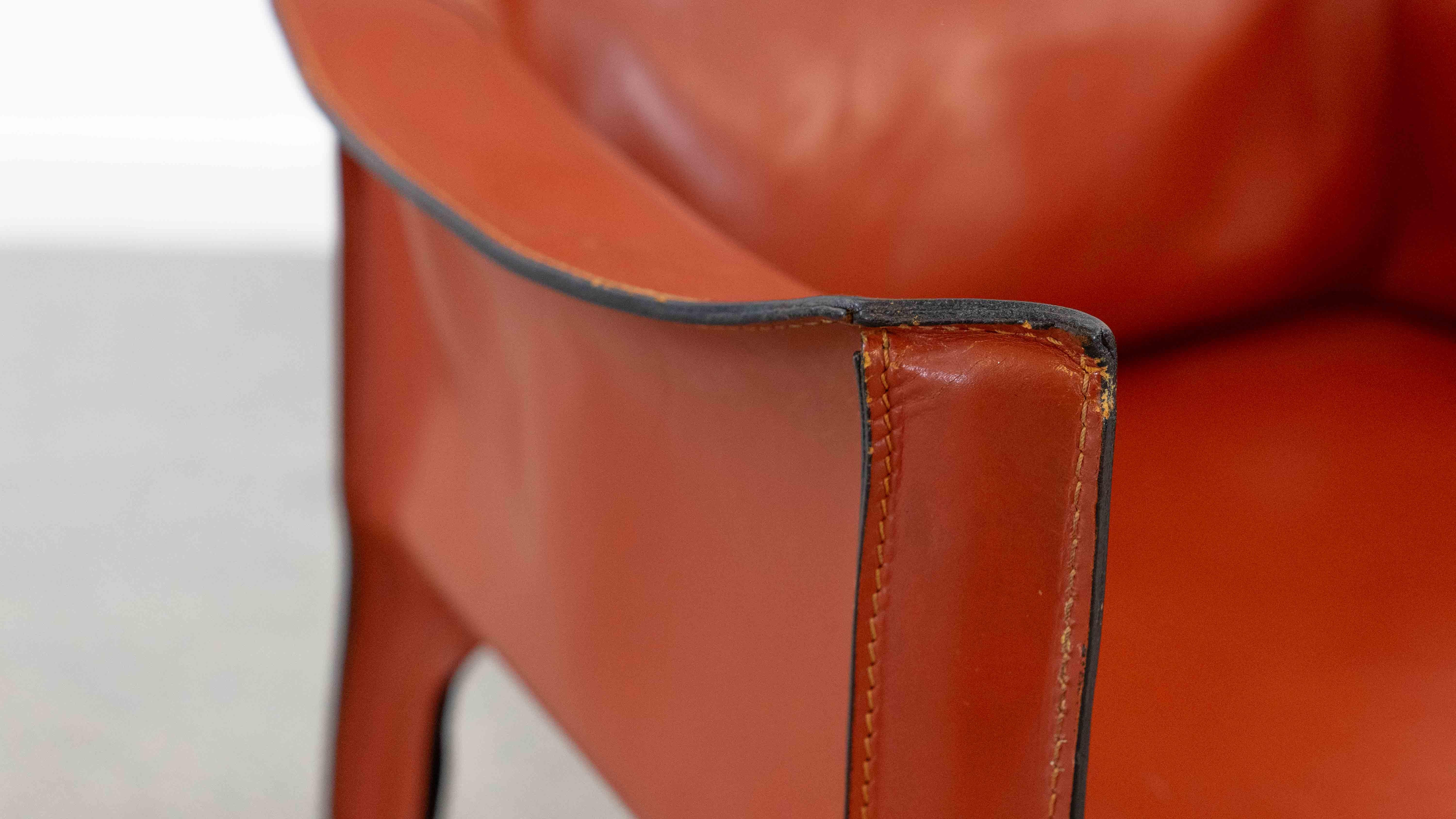 Vintage Set of 4 Cassina CAB 413 Armchairs by Mario Bellini, 1976 For Sale 10