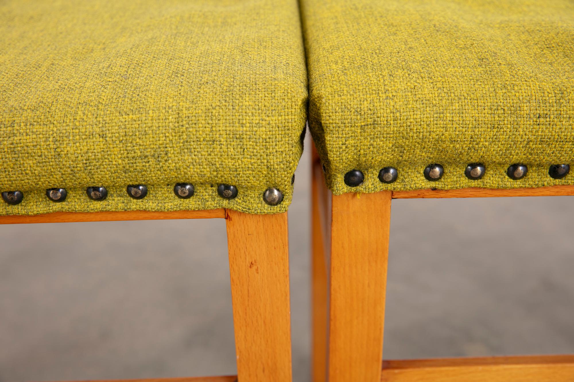 Vintage Set of 4 Danish Stools In Good Condition For Sale In New York, NY