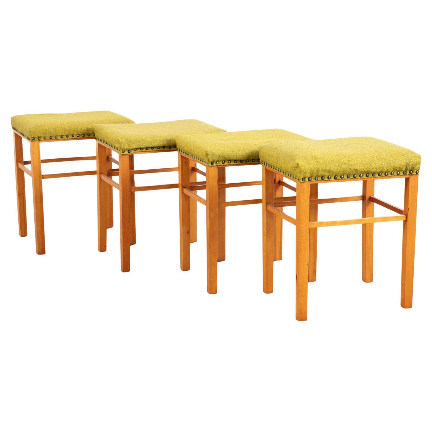 Vintage Set of 4 Danish Stools