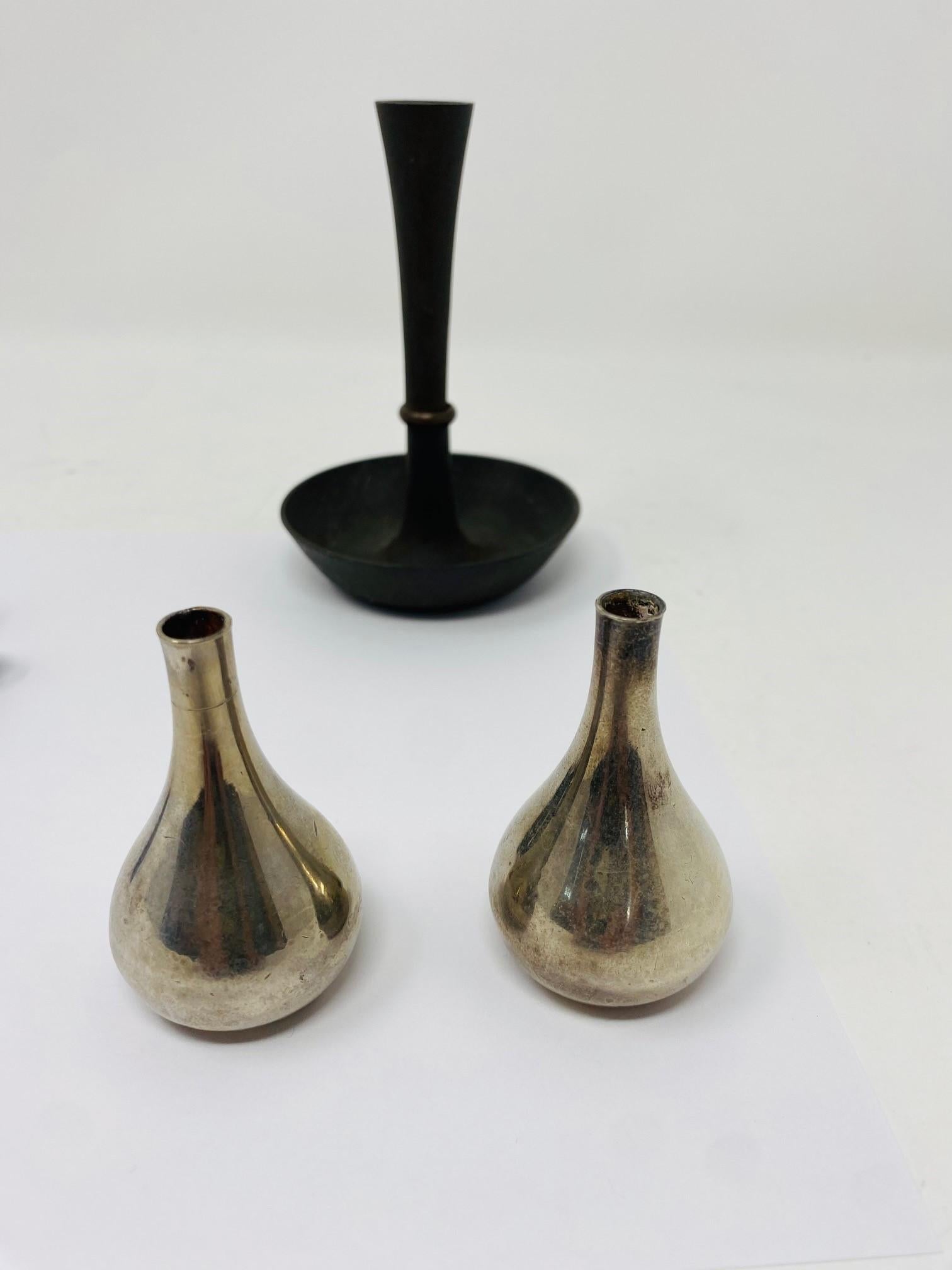 Iron Vintage Set of 4 Dansk Mid-Century Candle Holders  For Sale