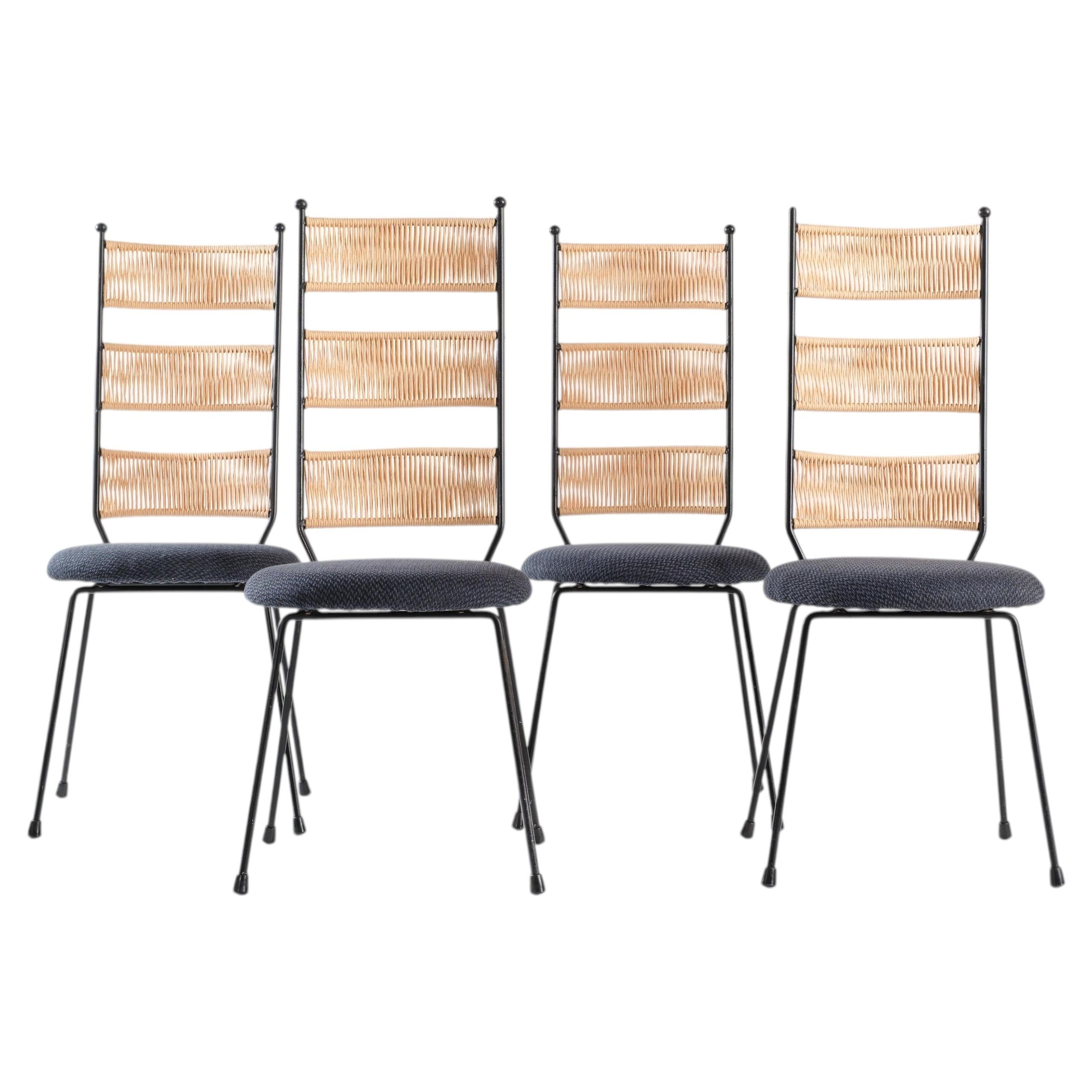 Chaises de salle à manger vintage à dossier haut, par Arthur Umanoff, années 1960, États-Unis en vente