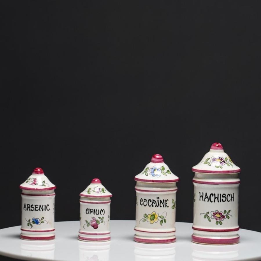 Vintage Set of 4 French Apothecary Jars 2