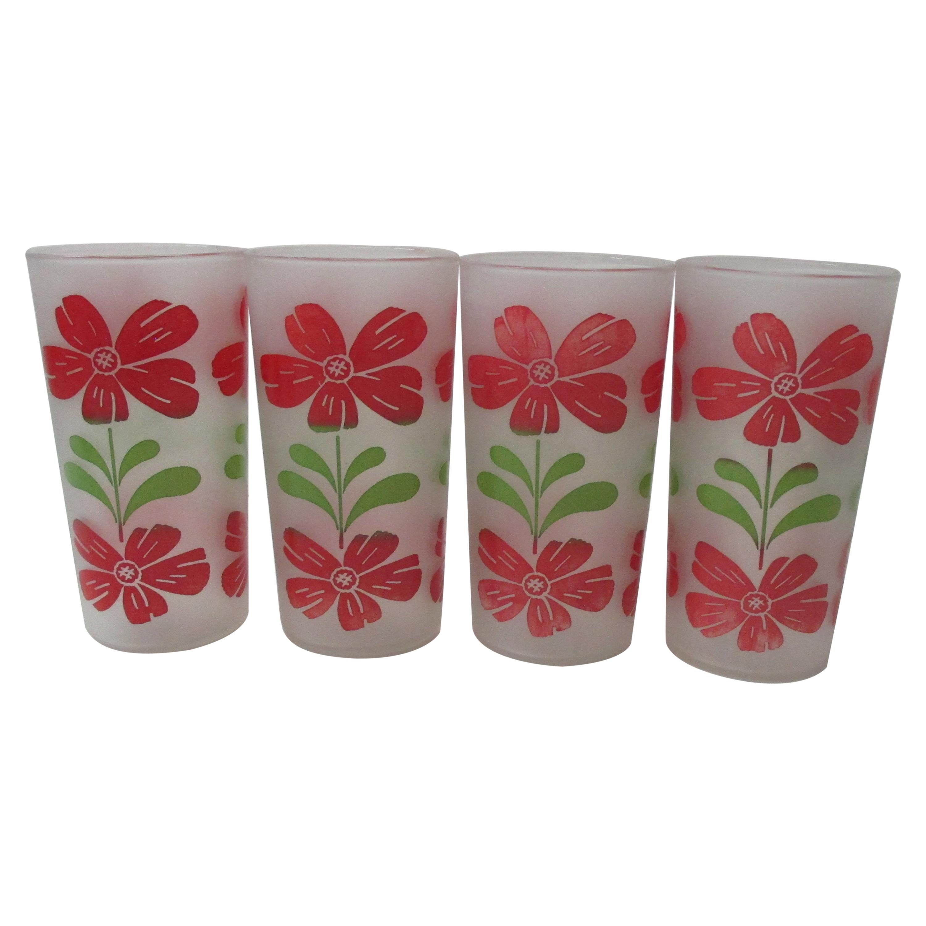 Red and Green Set of '4' Tea Glasses