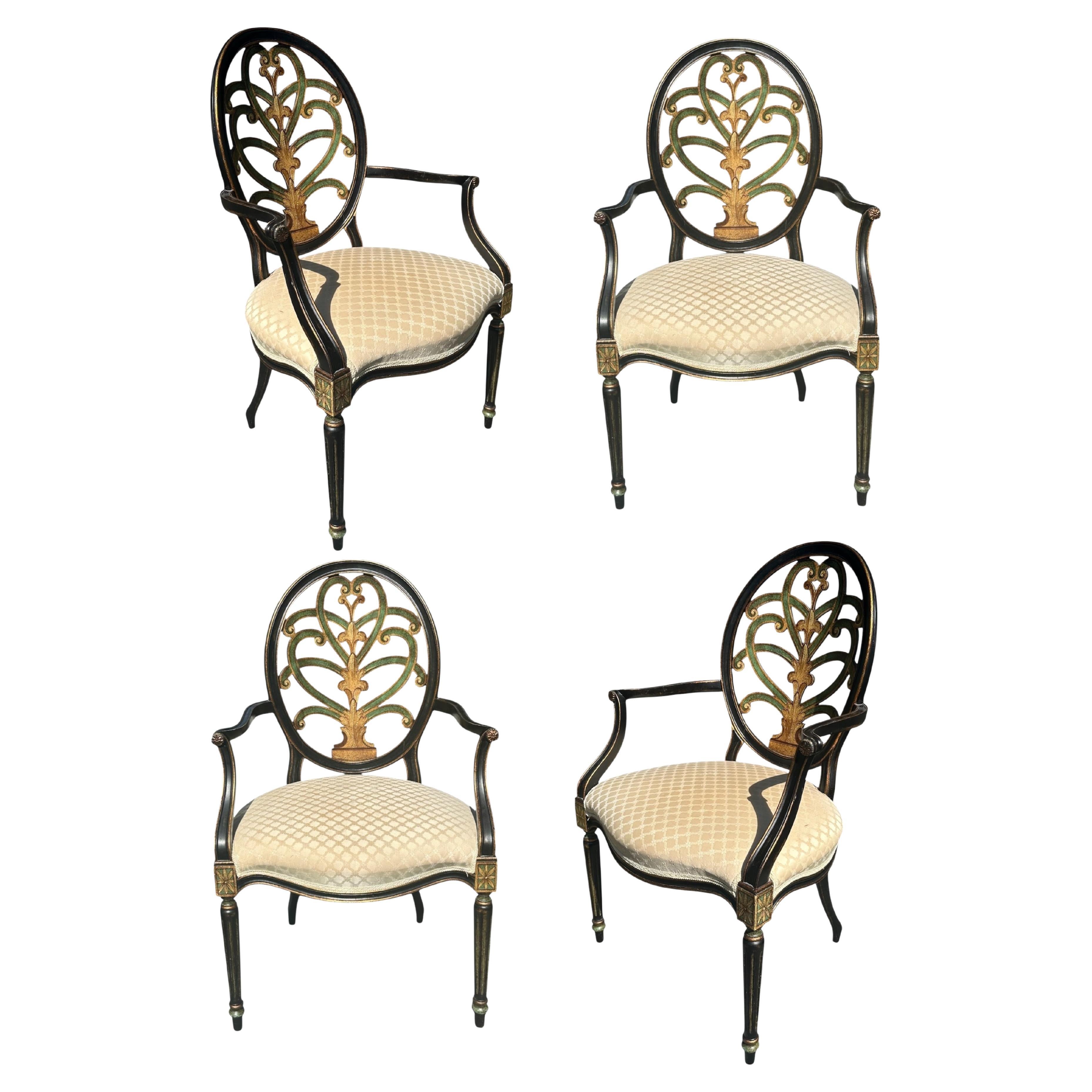 Vintage Set of 4 Galimberti Lino Armchairs For Sale