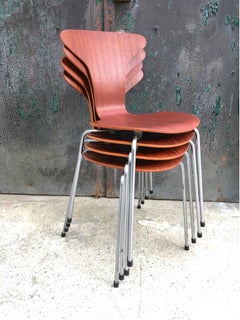 Vintage Set of 4 Iconic Arne Jacobsen 3105 Munkegaard Chairs from 1955 in Teak