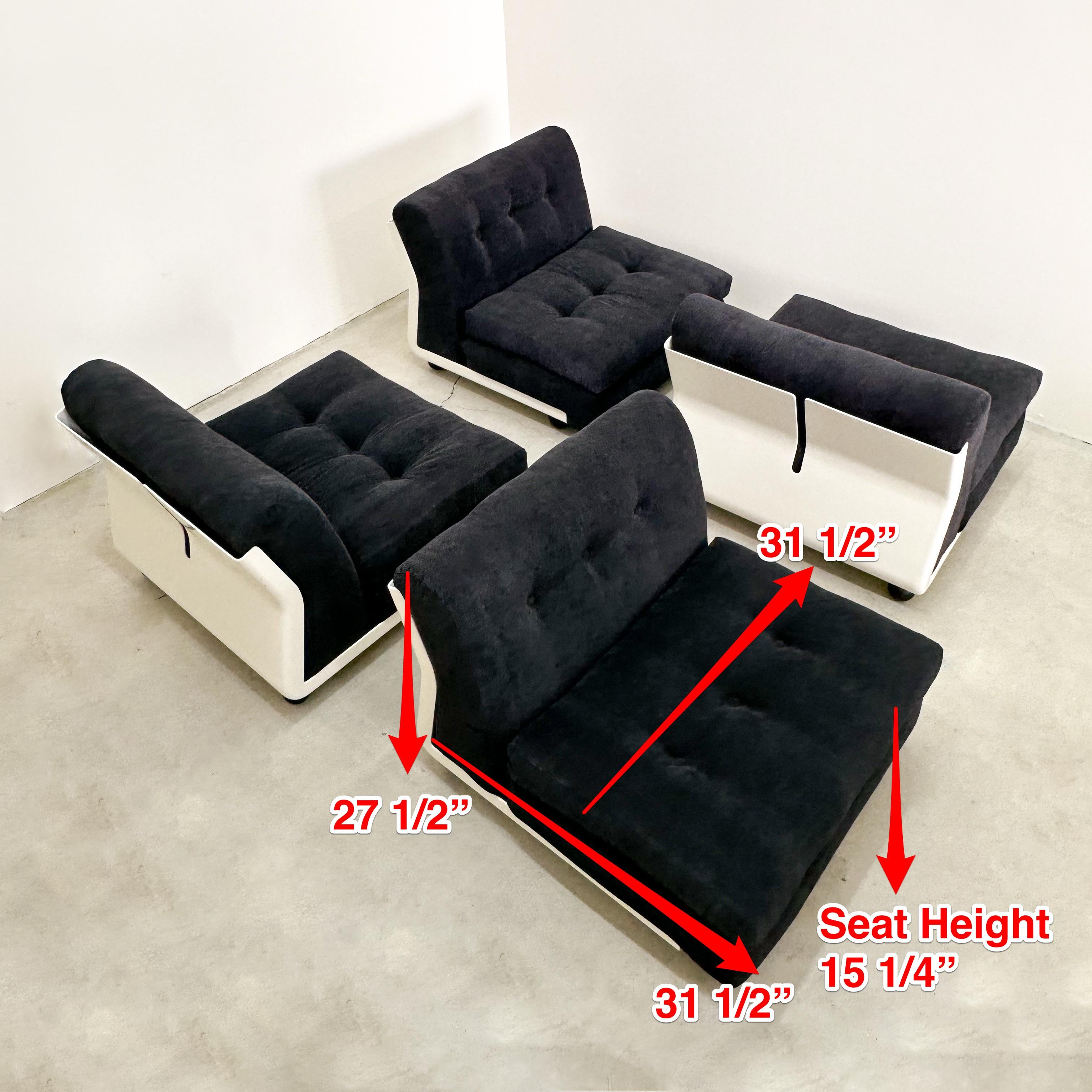 Vintage Set of 4 Mario Bellini Amanta Lounge Chairs for C&B Italia 1