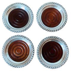 Vintage Set of 4 Mid Century Silver Plated Coasters