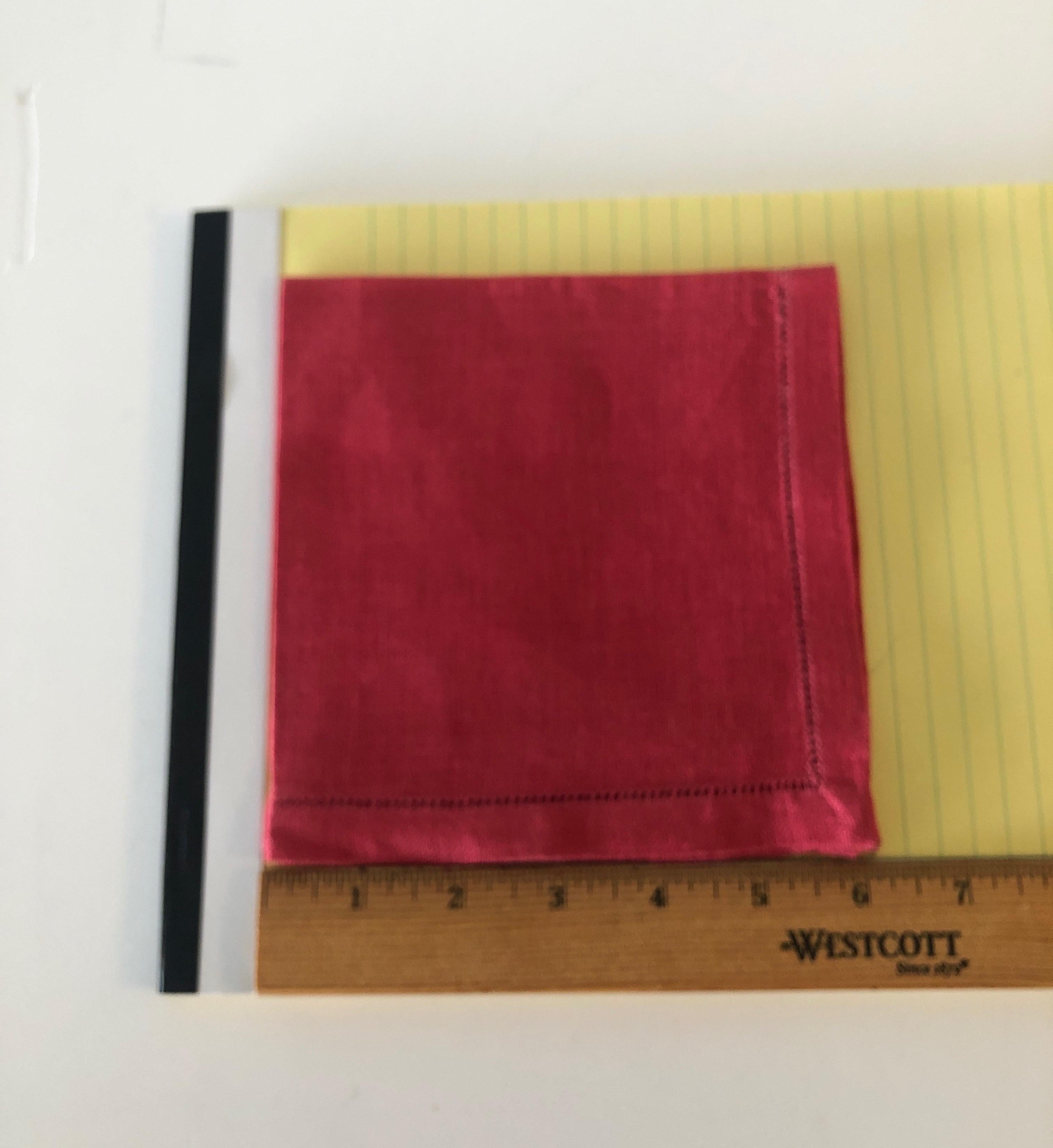 Late 20th Century Vintage Set of '4' Red Cocktail Linen Napkins