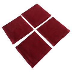 Vintage Set of '4' Red Cocktail Linen Napkins