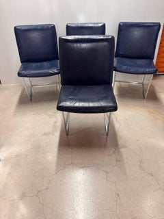 Vintage set of 4 thin line chairs by Milo Baughman for Thayer Coggin