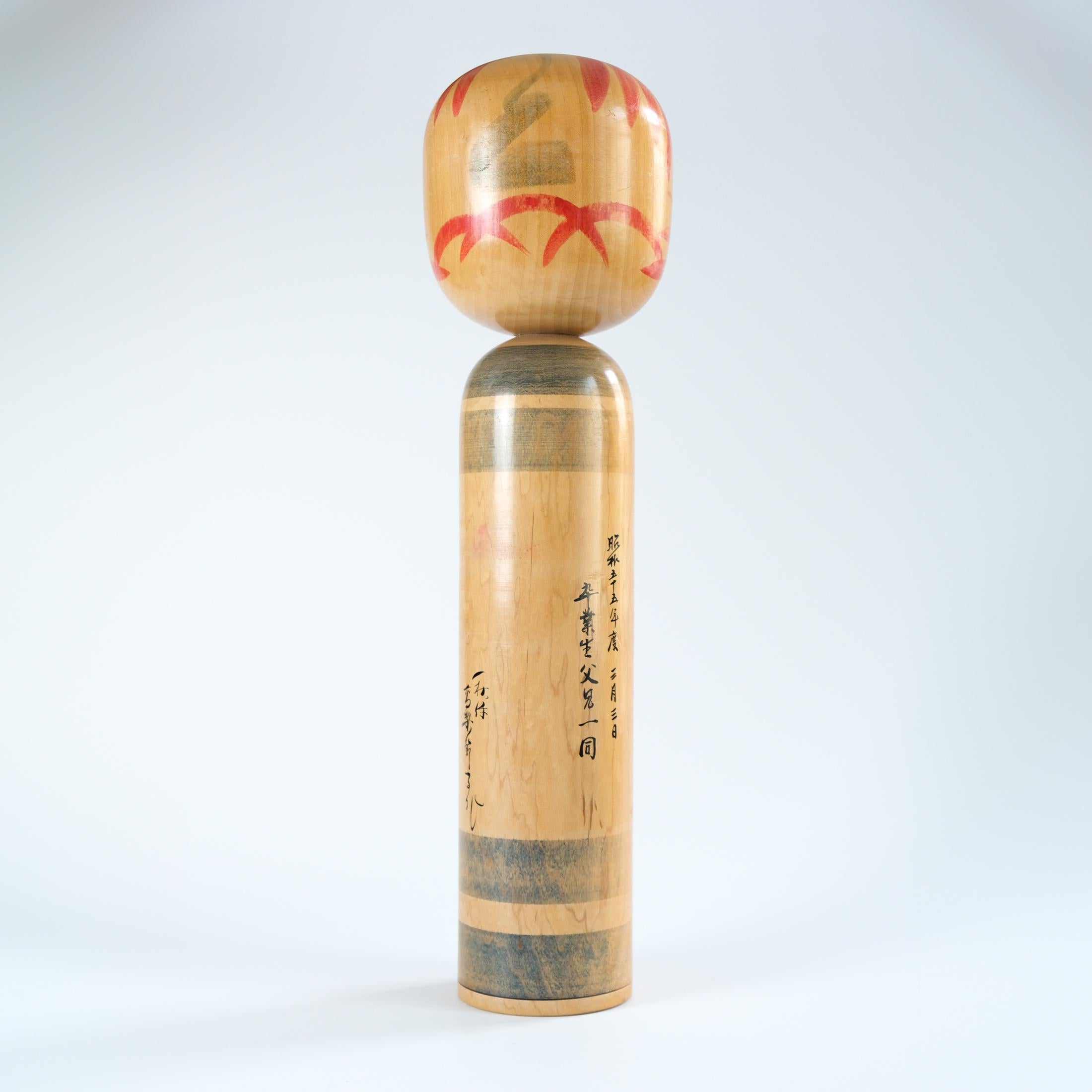 Vintage Set of 5 Traditional Hand-Painted Japanese Kokeshi Dolls, c.1950s For Sale 2