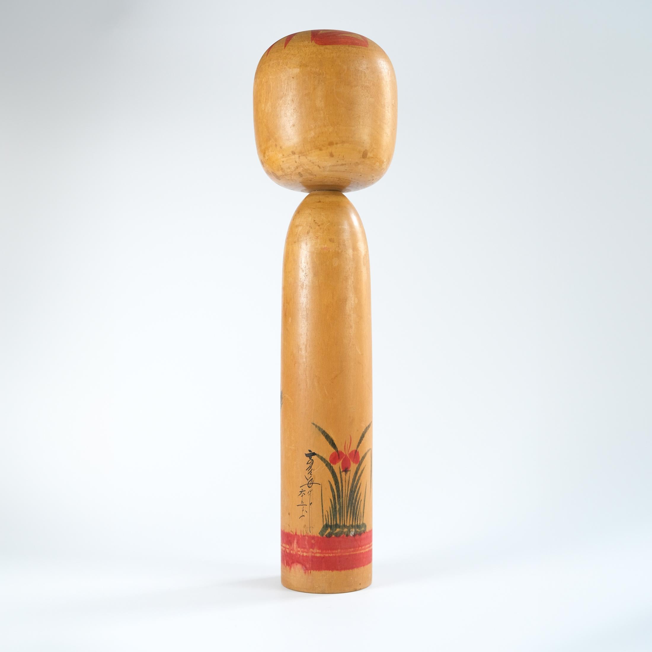 Wood Vintage Set of 5 Traditional Hand-Painted Japanese Kokeshi Dolls, c.1950s For Sale