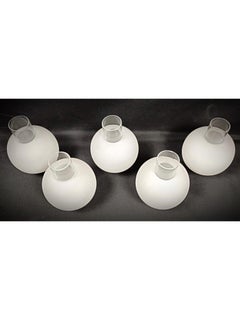 Vintage Set of 5 White Opaline Spheres for Wall Sconces - 2Y161