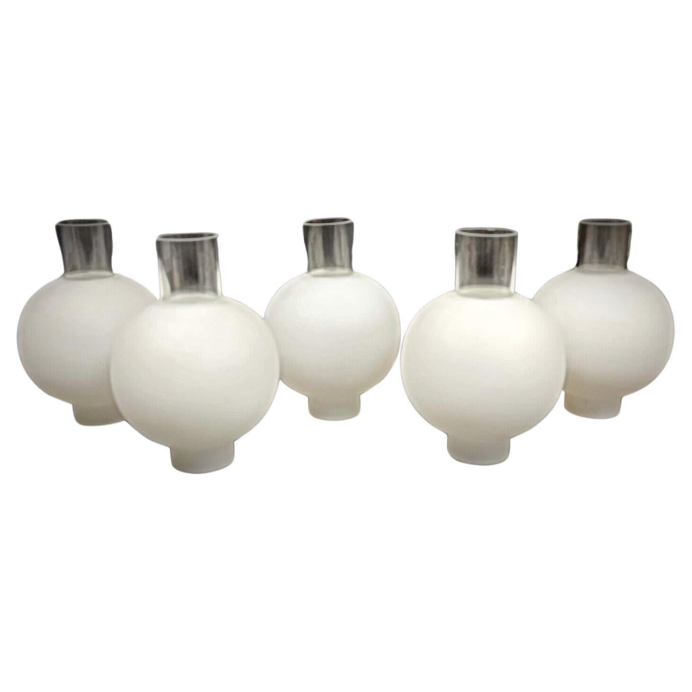 Vintage Set of 5 White Opaline Spheres for Wall Sconces - 2Y161