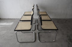 Vintage Set of 6 Cane Cesca Chairs by Marcel Breuer