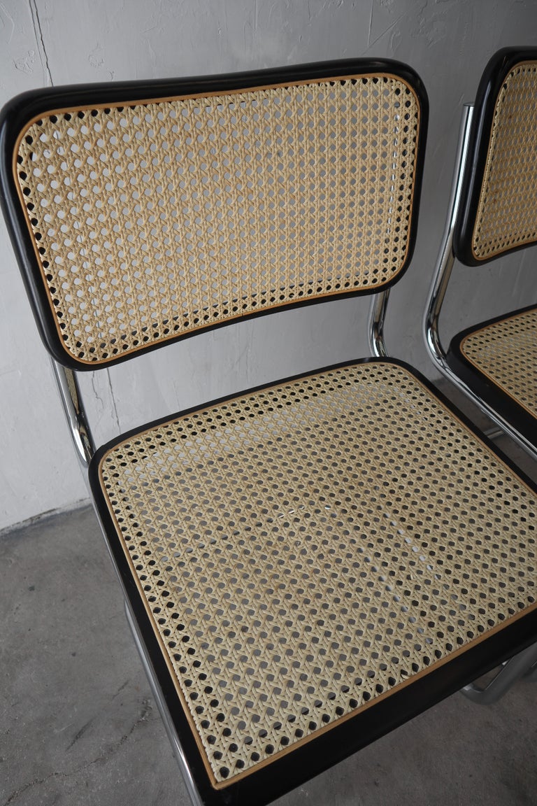 20th Century Vintage Set of 6 Cane Cesca Chairs by Marcel Breuer For Sale
