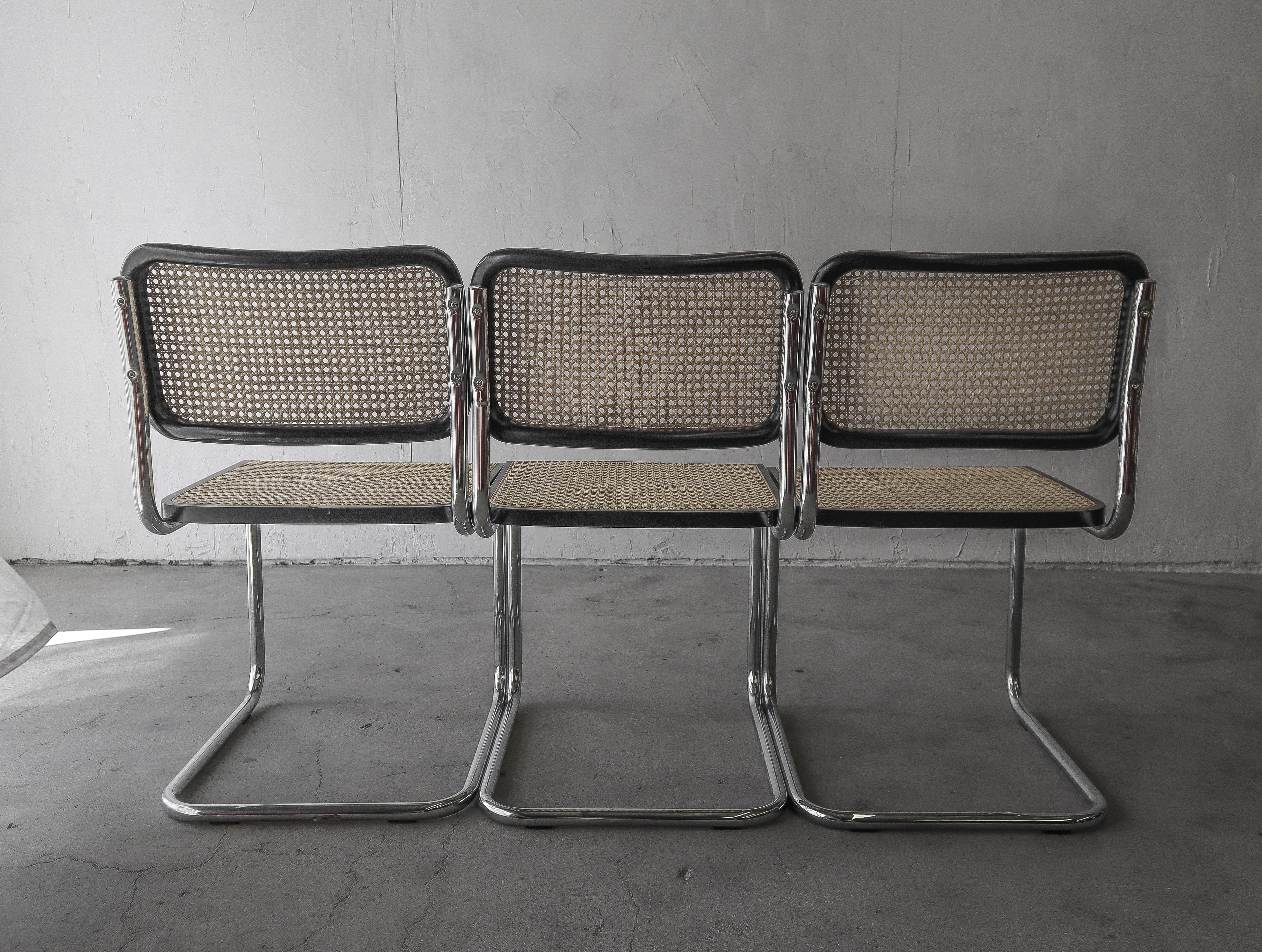 Vintage Set of 6 Cane Cesca Chairs by Marcel Breuer 2