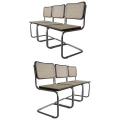 Vintage Set of 6 Cane Cesca Chairs by Marcel Breuer