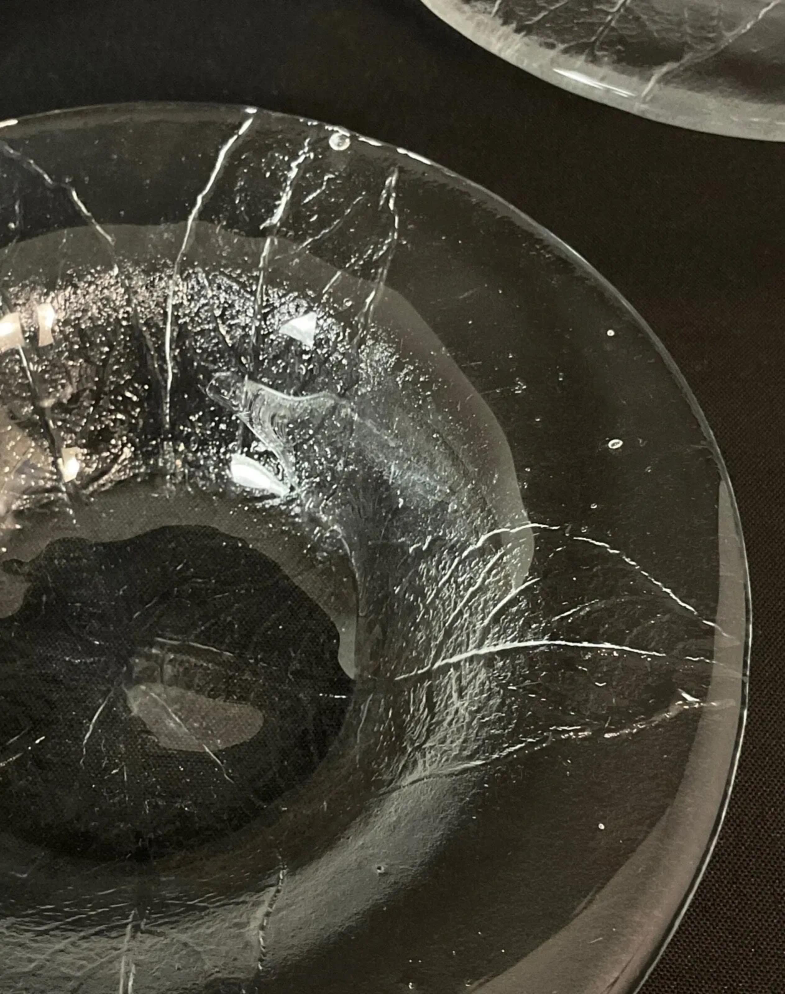 Vintage Set of 6 Crystal Dessert / Fruit Bowls with Leaf Etchings- 2Y619 en vente 5