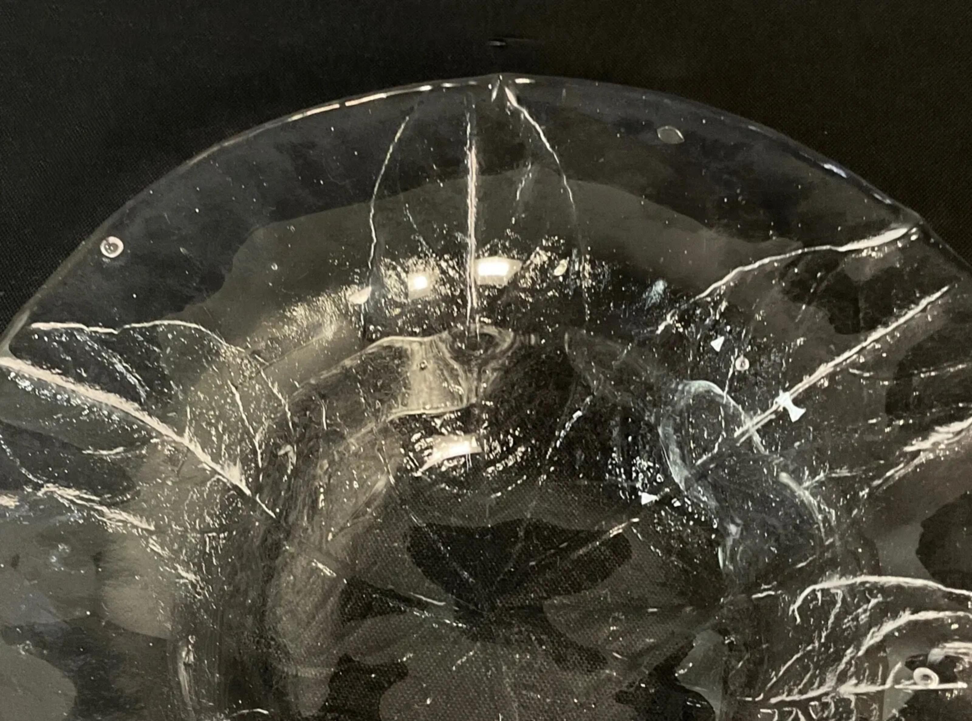 Vintage Set of 6 Crystal Dessert / Fruit Bowls with Leaf Etchings- 2Y619 en vente 2