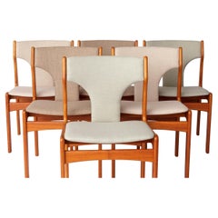 Vintage Set of 6 Danish Teak Dining Chairs – Erik Buch for Uldum  1960s