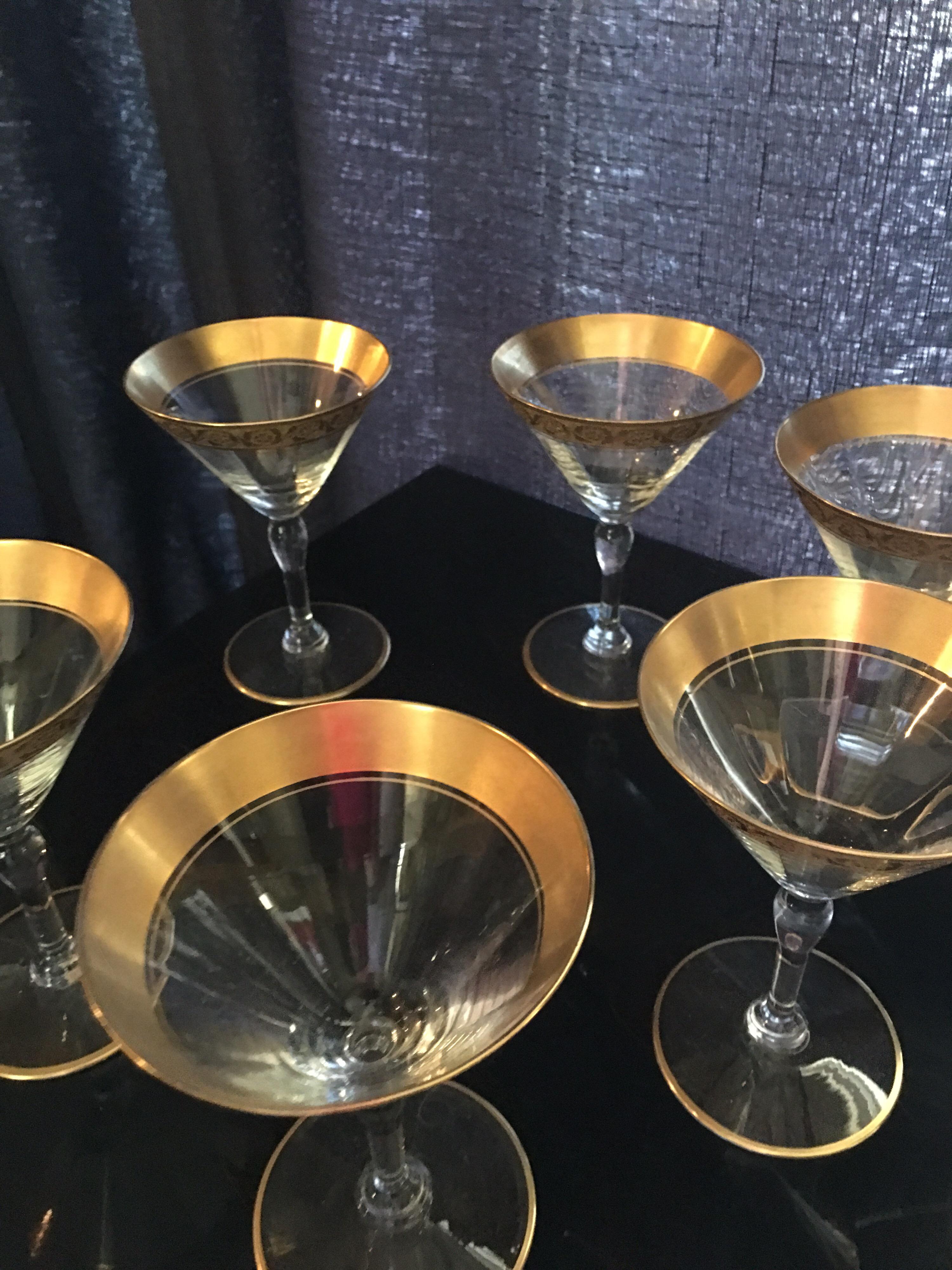 vintage etched champagne glasses