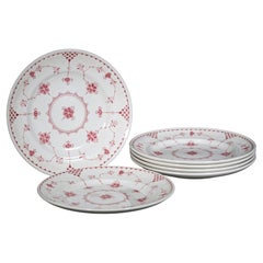 Set di 6 piatti da insalata Furnivals Inghilterra, modello Danimarca rosso