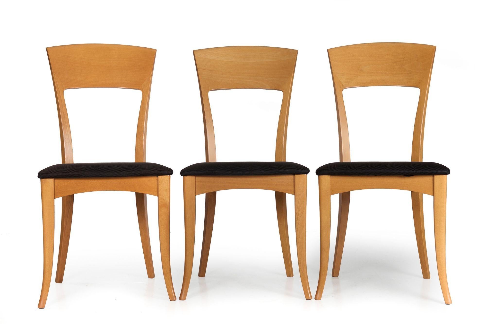Vintage Set of 6 Italian Beechwood Dining Chairs by Antonio Sibau 7