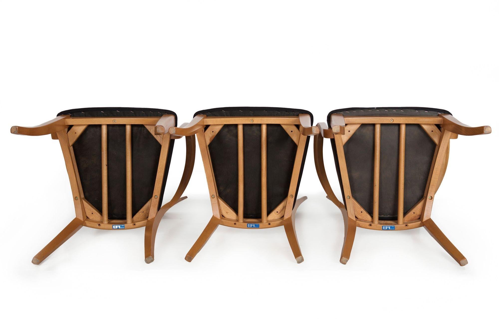 Vintage Set of 6 Italian Beechwood Dining Chairs by Antonio Sibau 11