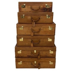 Set vintage di 6 valigie in pelle del marchio greco WINGS