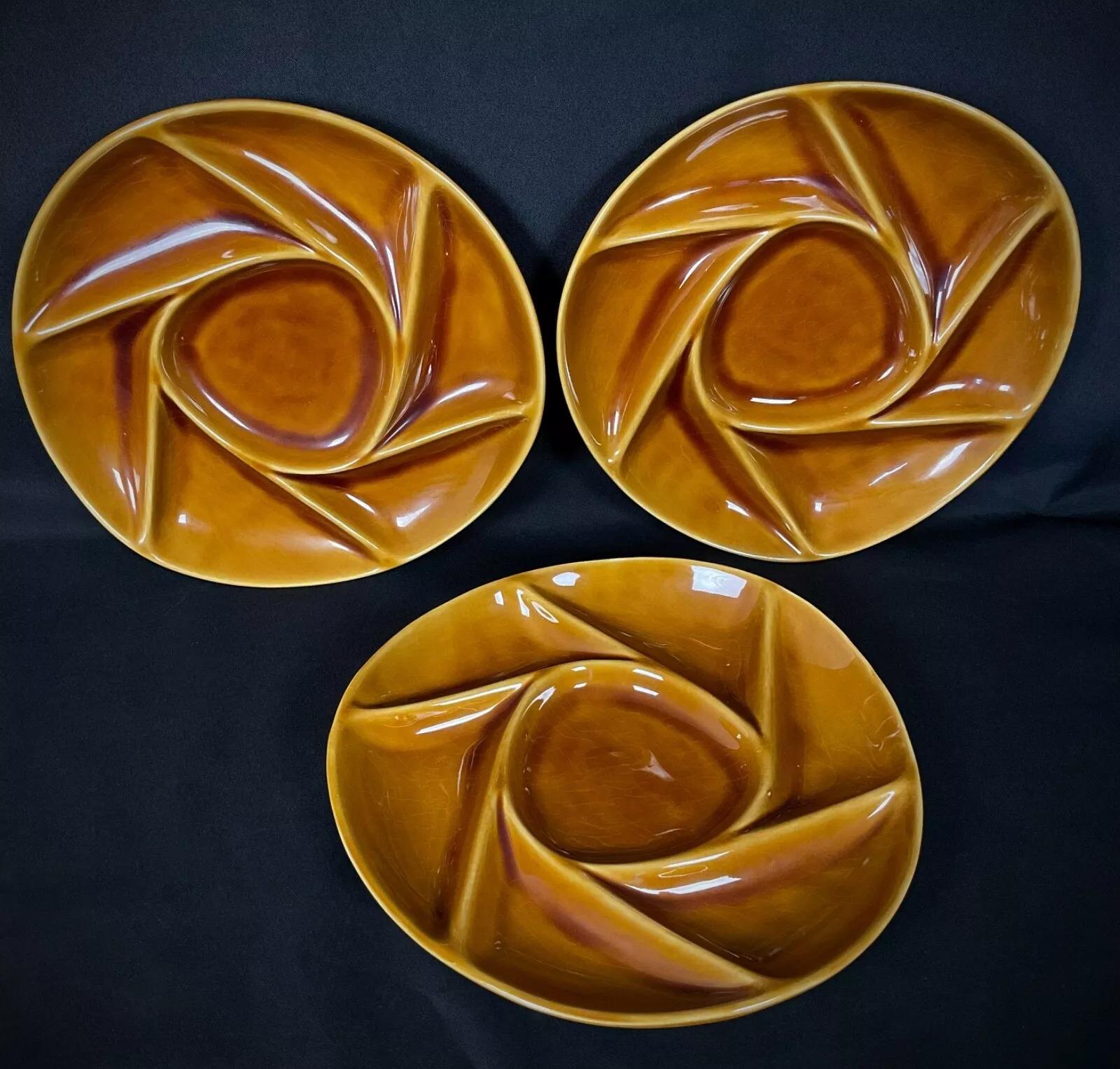 Set di 6 piatti da fonduta Longchamps marrone vintage - 2Y477 In condizioni discrete in vendita a Bordeaux, FR