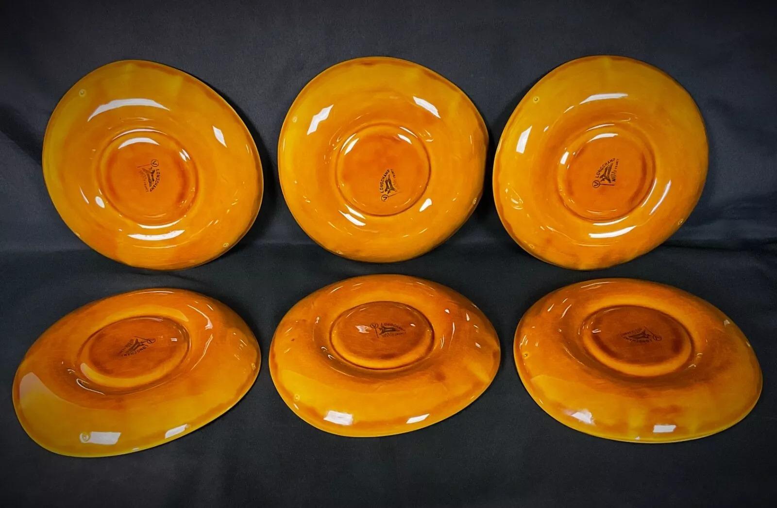 Set di 6 piatti da fonduta Longchamps marrone vintage - 2Y477 in vendita 2