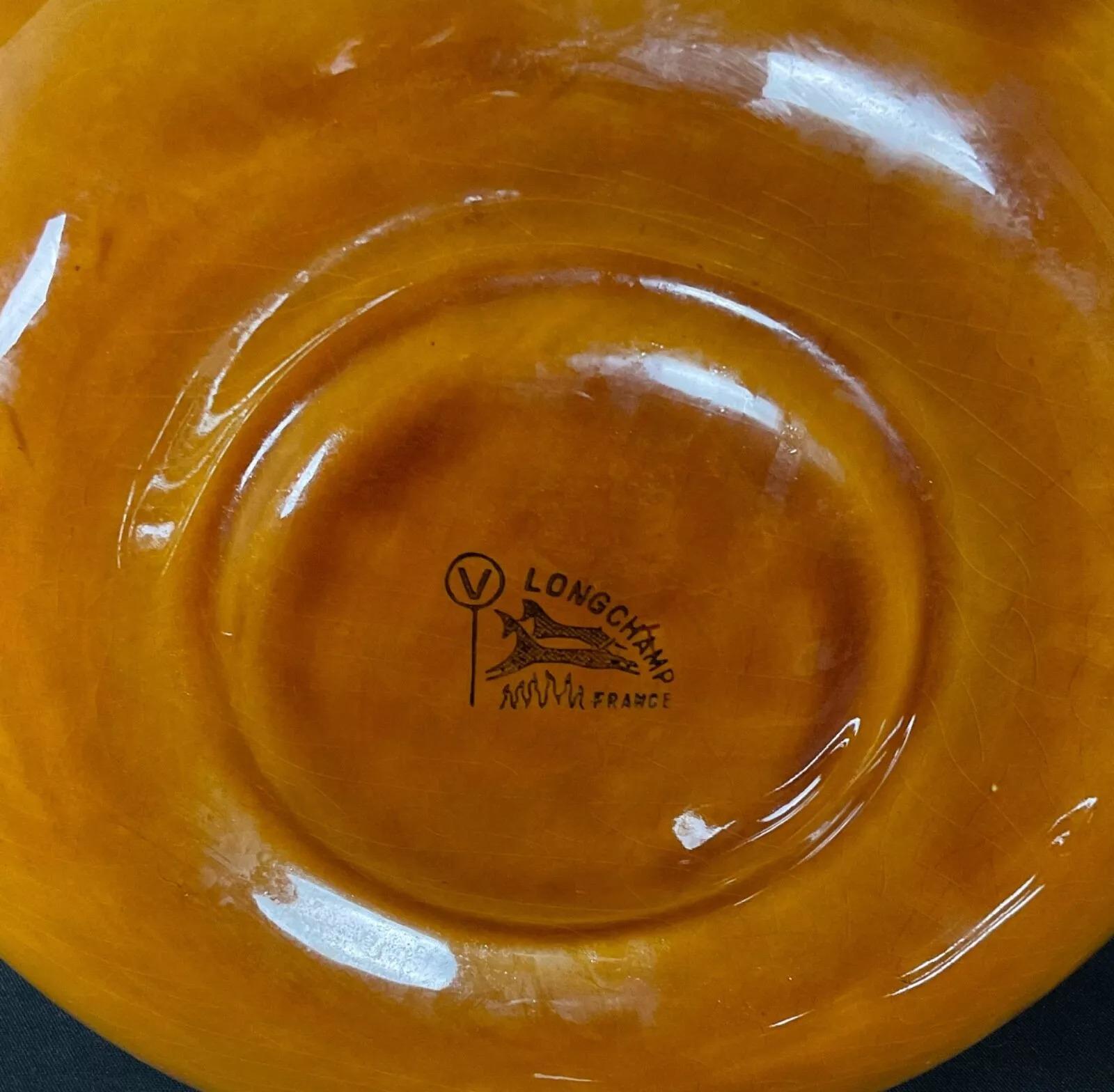 Set di 6 piatti da fonduta Longchamps marrone vintage - 2Y477 in vendita 4