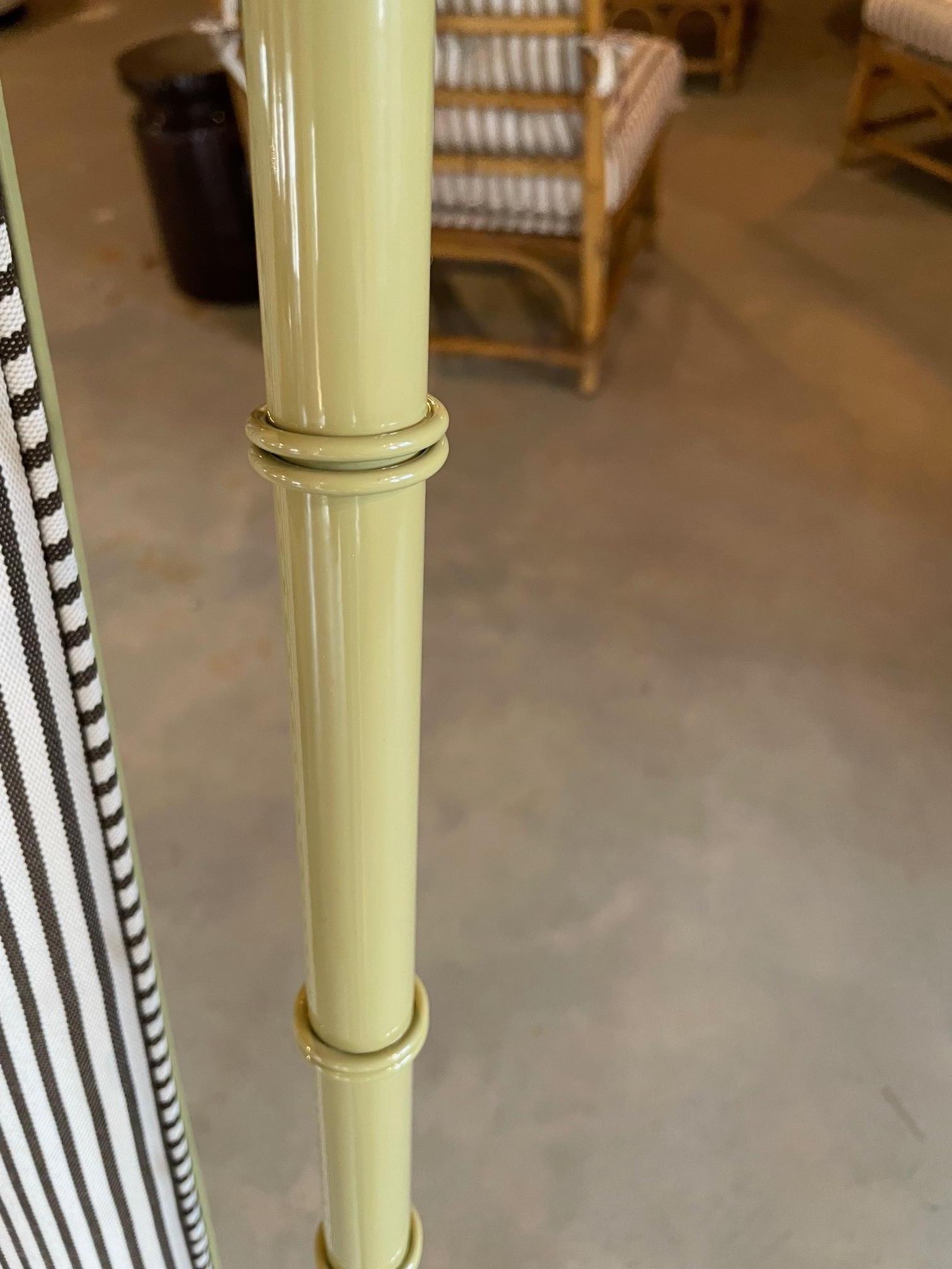 Mid Century set of 6 Powder-Coated Metal and Upholstered Dining Chairs. For Sale 4