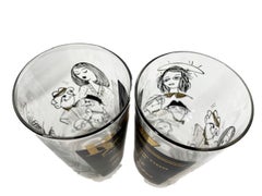 Vintage Set of 6 "Prescription For.." Highball Glasses with Different Ailments