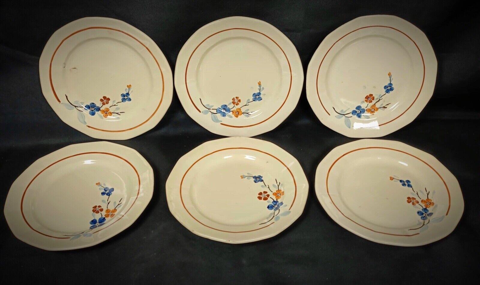 Ensemble vintage de 6 assiettes Sarreguemines à décor floral  - 2Y160 en vente 6