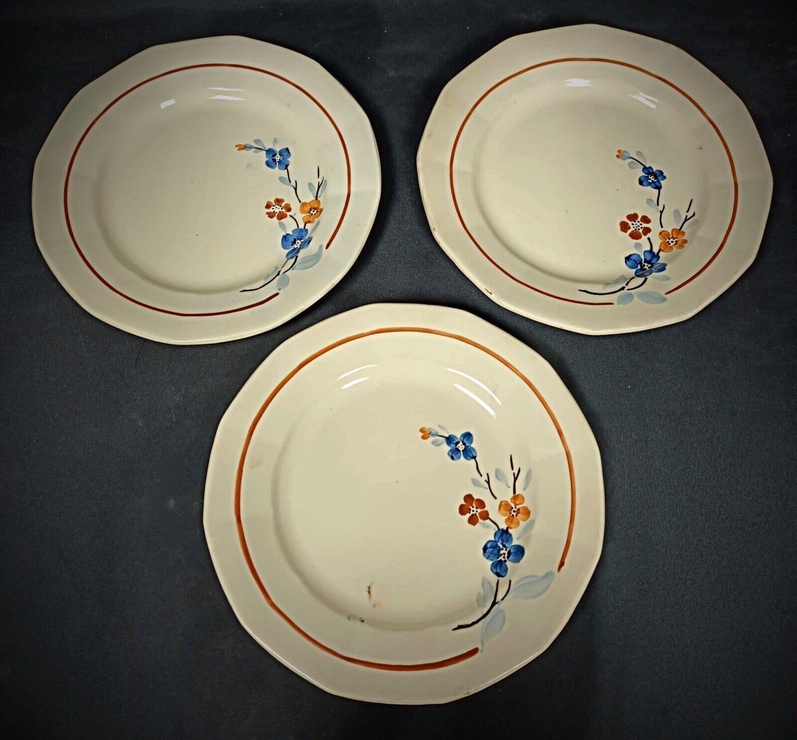 Empire Ensemble vintage de 6 assiettes Sarreguemines à décor floral  - 2Y160 en vente