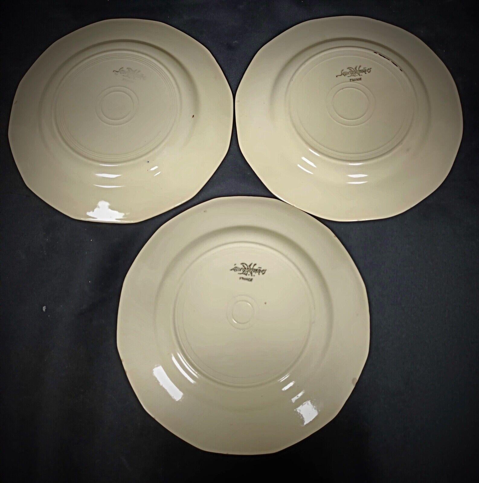 Ensemble vintage de 6 assiettes Sarreguemines à décor floral  - 2Y160 Bon état - En vente à Bordeaux, FR
