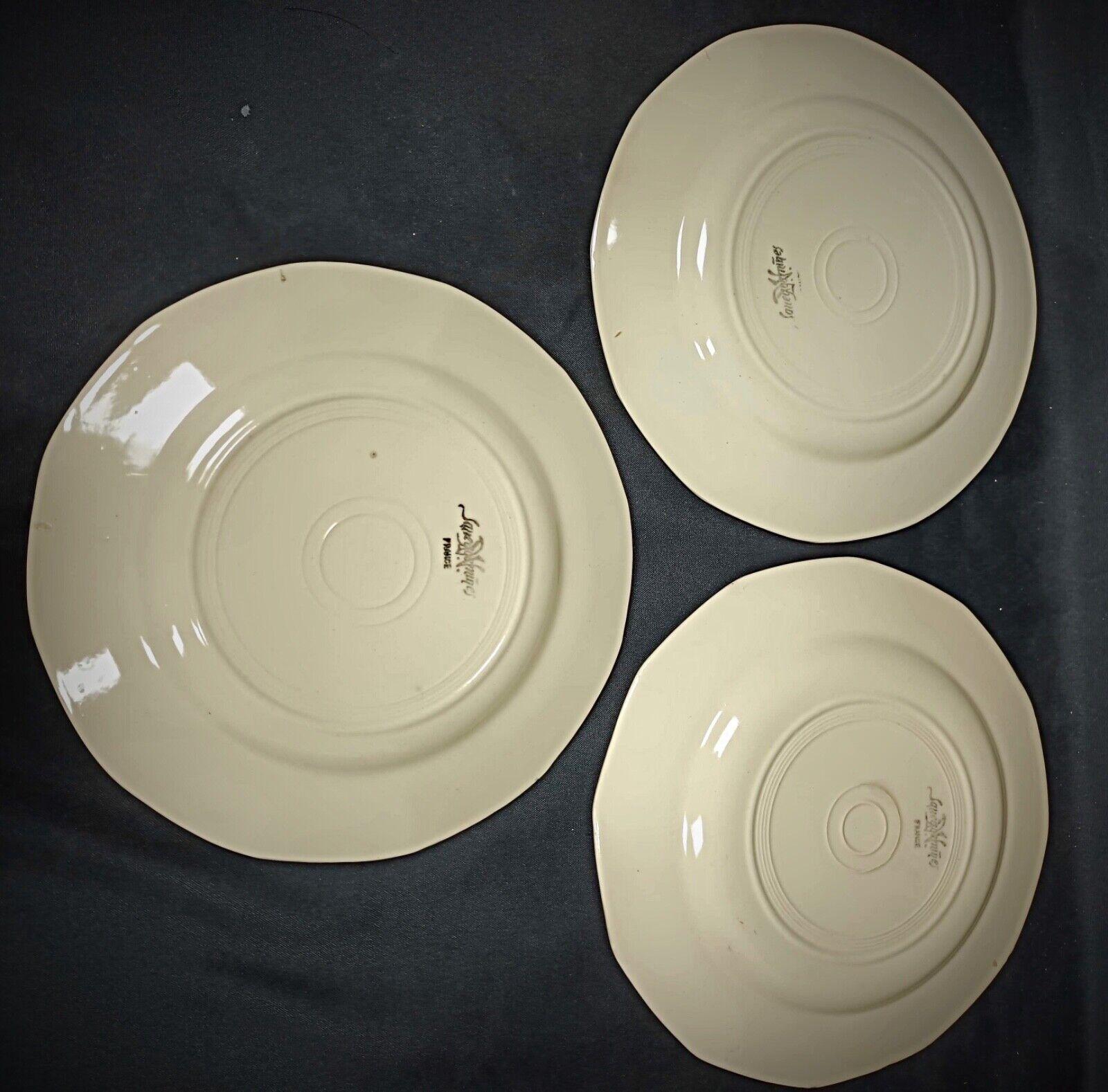 20ième siècle Ensemble vintage de 6 assiettes Sarreguemines à décor floral  - 2Y160 en vente