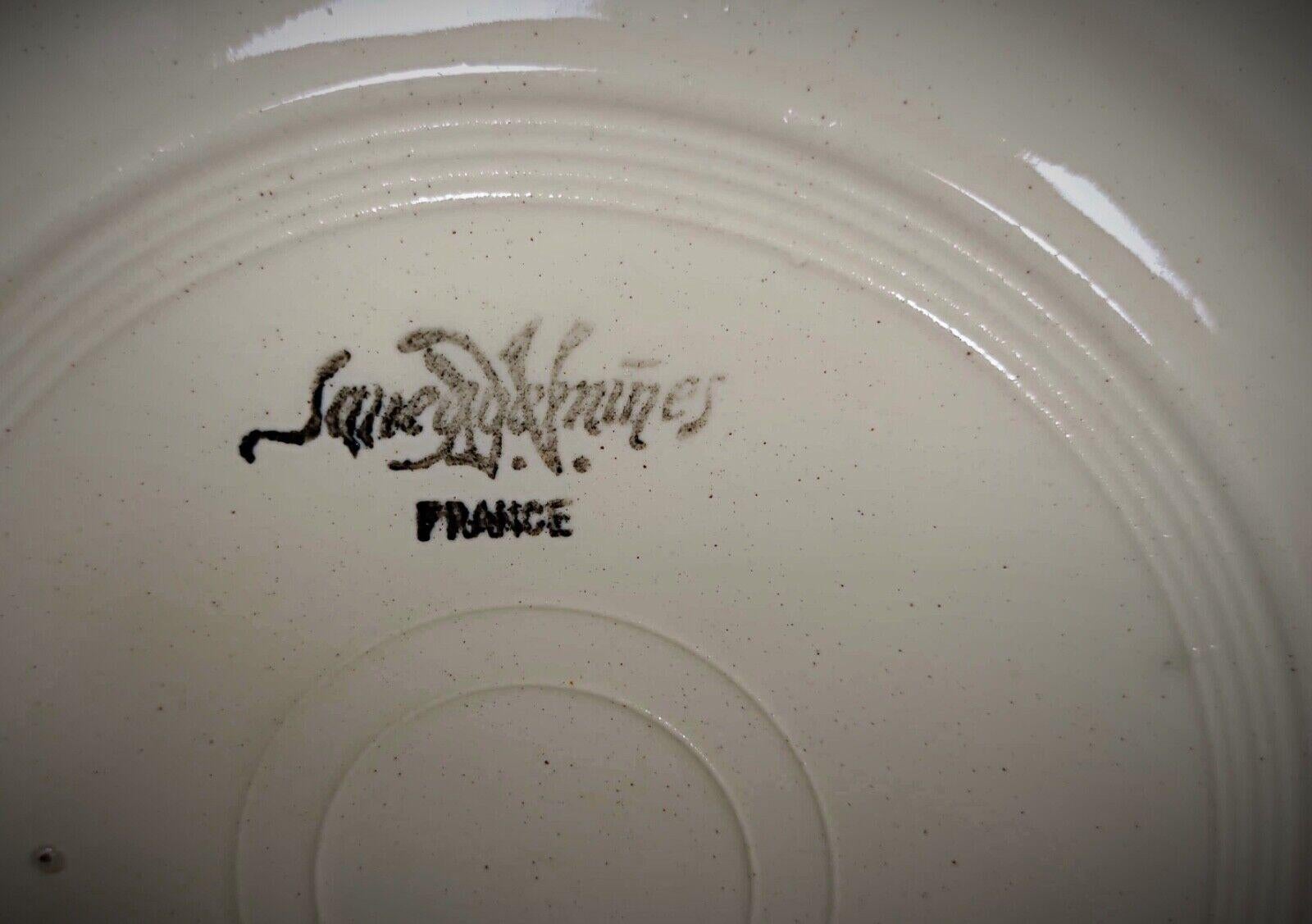 Céramique Ensemble vintage de 6 assiettes Sarreguemines à décor floral  - 2Y160 en vente