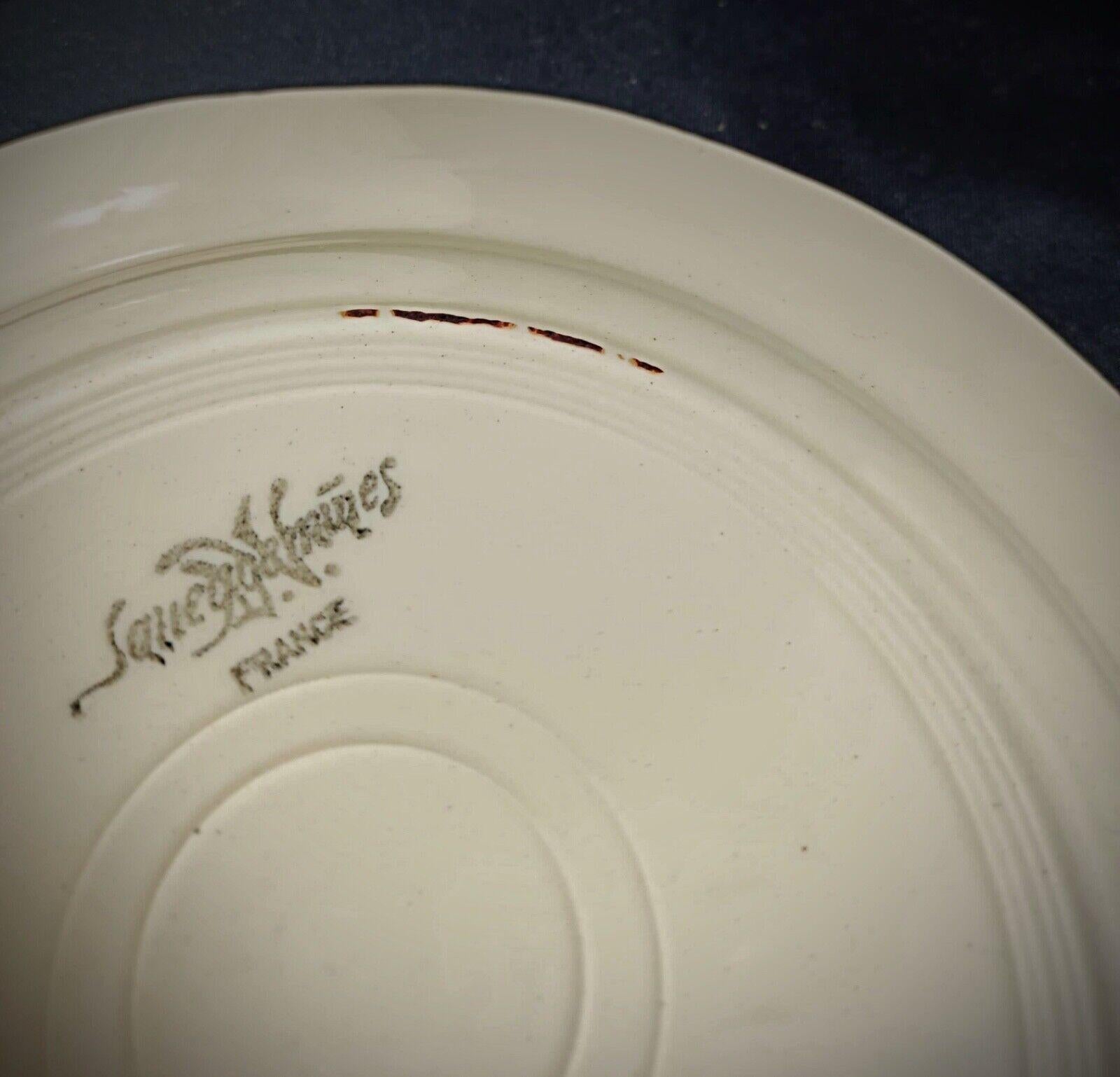 Ensemble vintage de 6 assiettes Sarreguemines à décor floral  - 2Y160 en vente 1
