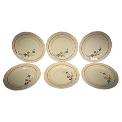 Vintage Set of 6 Sarreguemines Plates with Floral Décor  - 2Y160